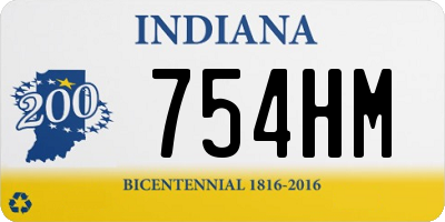 IN license plate 754HM