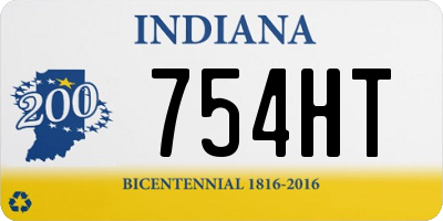 IN license plate 754HT