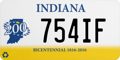 IN license plate 754IF