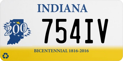 IN license plate 754IV