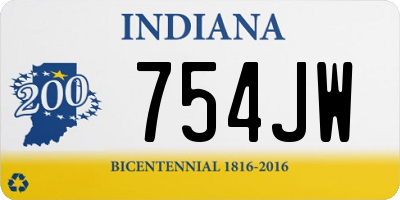 IN license plate 754JW