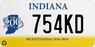 IN license plate 754KD