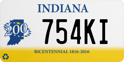 IN license plate 754KI