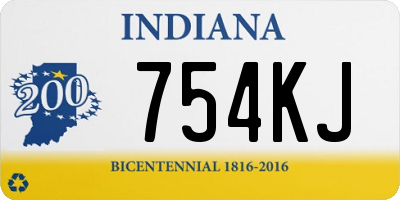 IN license plate 754KJ