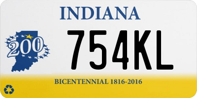 IN license plate 754KL