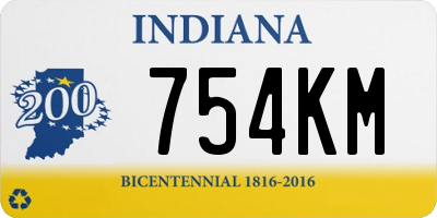 IN license plate 754KM