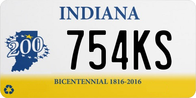 IN license plate 754KS