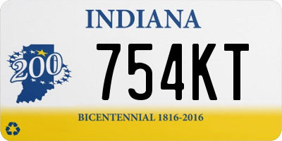 IN license plate 754KT