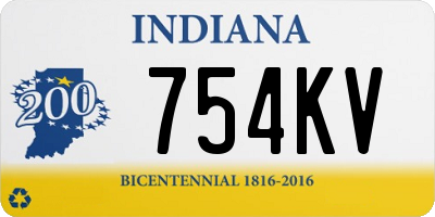 IN license plate 754KV