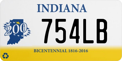 IN license plate 754LB