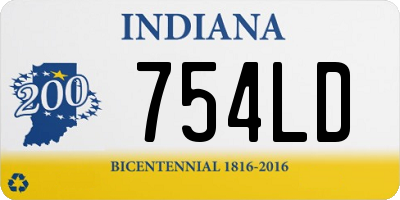 IN license plate 754LD