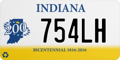 IN license plate 754LH