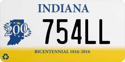 IN license plate 754LL