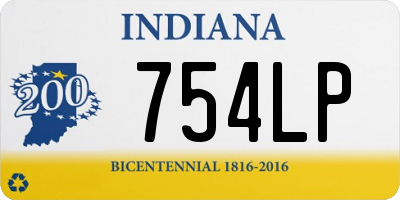IN license plate 754LP