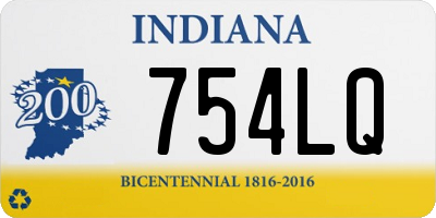 IN license plate 754LQ