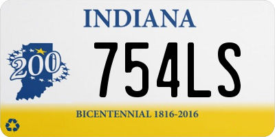 IN license plate 754LS