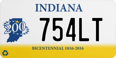 IN license plate 754LT