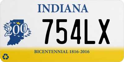 IN license plate 754LX