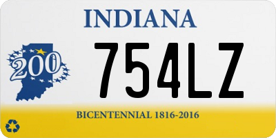 IN license plate 754LZ