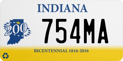 IN license plate 754MA