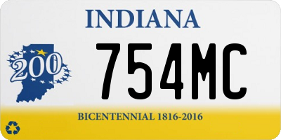 IN license plate 754MC