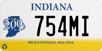 IN license plate 754MI