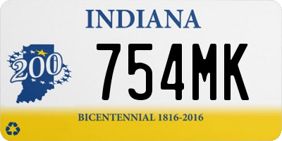 IN license plate 754MK