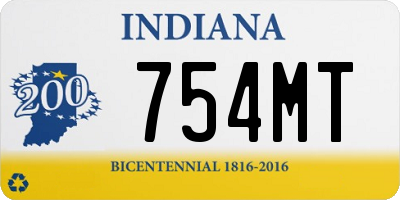 IN license plate 754MT