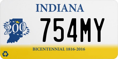 IN license plate 754MY