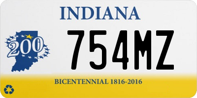 IN license plate 754MZ
