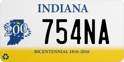 IN license plate 754NA