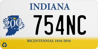 IN license plate 754NC