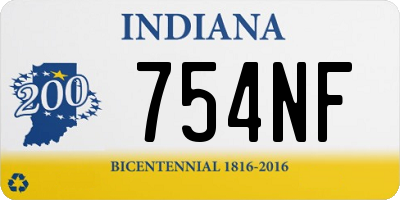 IN license plate 754NF