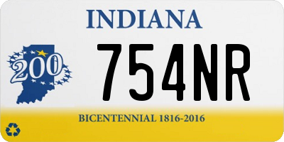 IN license plate 754NR