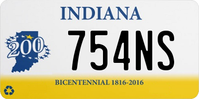 IN license plate 754NS