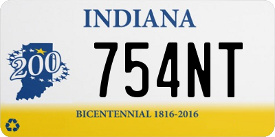 IN license plate 754NT