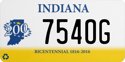 IN license plate 754OG