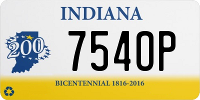 IN license plate 754OP