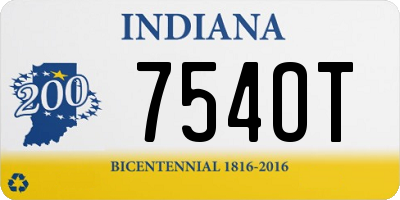 IN license plate 754OT