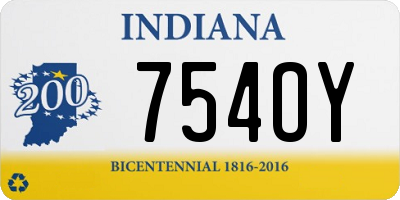 IN license plate 754OY
