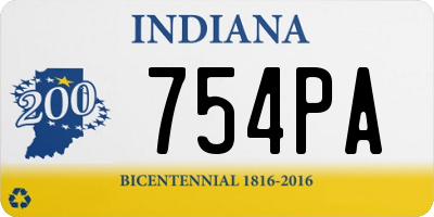 IN license plate 754PA