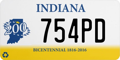 IN license plate 754PD