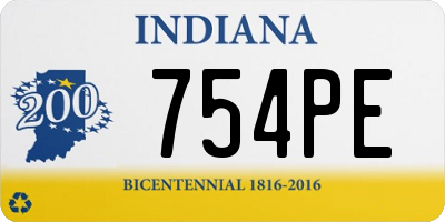 IN license plate 754PE