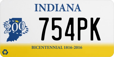 IN license plate 754PK