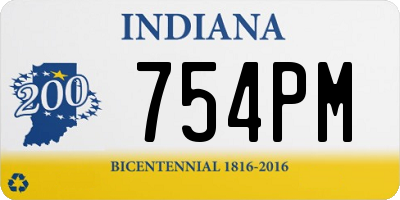 IN license plate 754PM