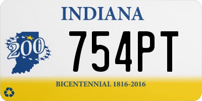 IN license plate 754PT