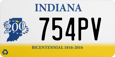 IN license plate 754PV