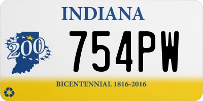 IN license plate 754PW