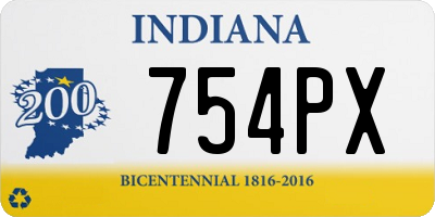 IN license plate 754PX