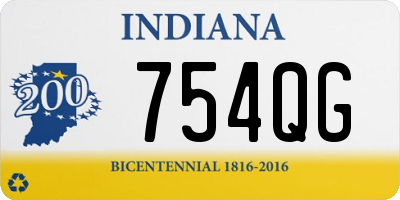 IN license plate 754QG